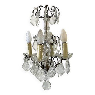 Lustre début XXème en cristal de bohème