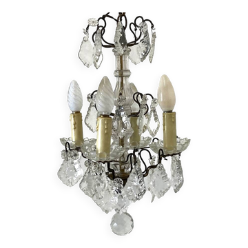Lustre début XXème en cristal de bohème