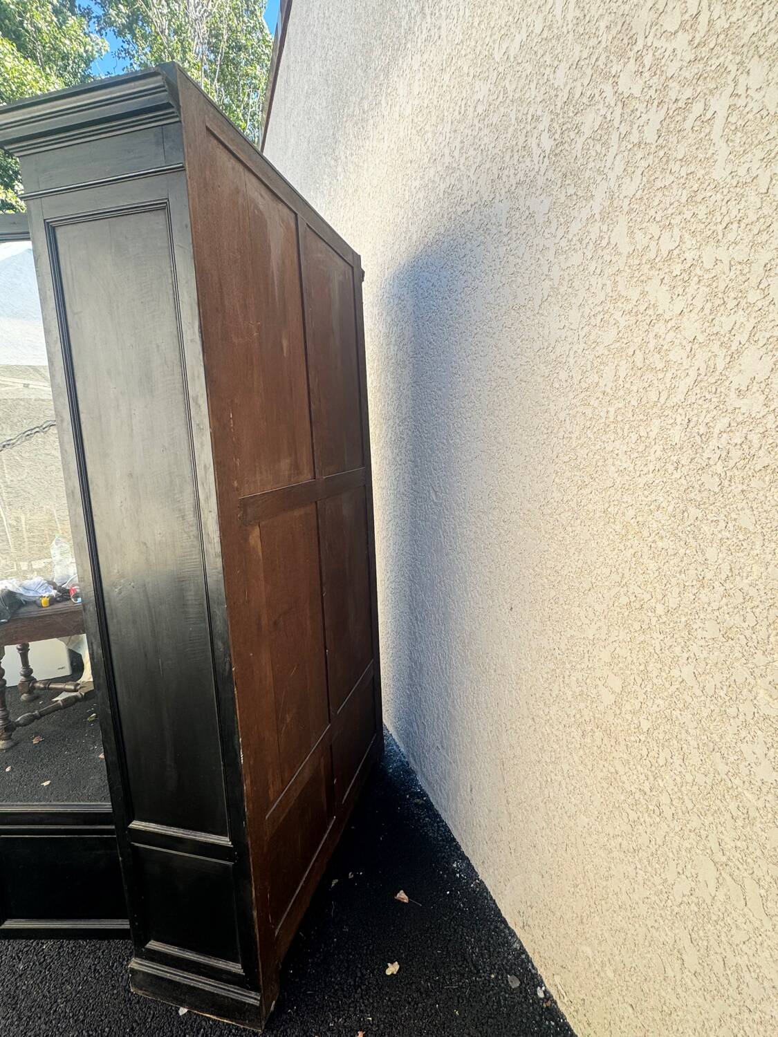 Grande vitrine Napoléon 3 en bois noirci