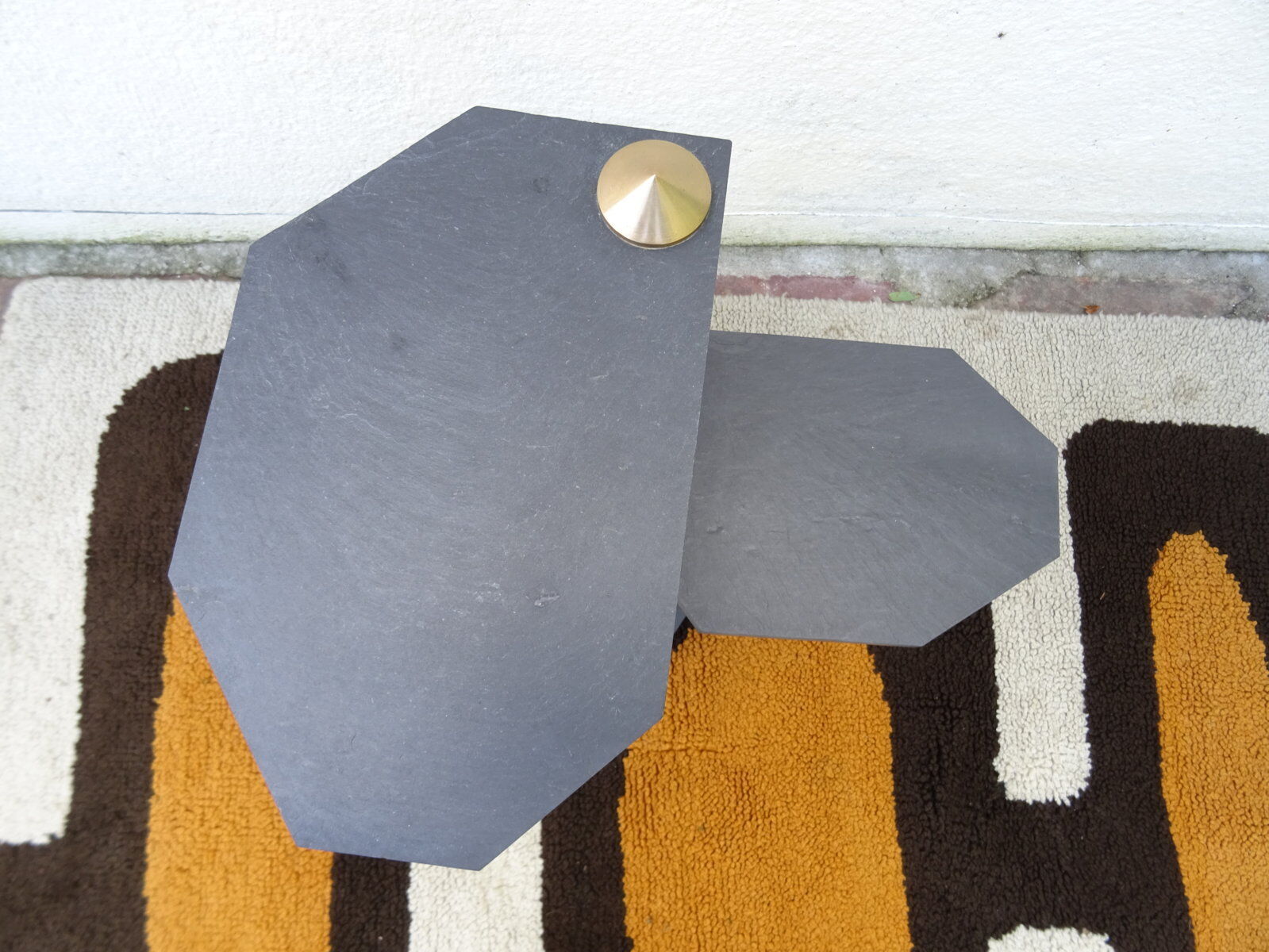 Slate, copper and brass harness