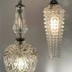 Triple suspension cascade three tulips crystal and vintage chrome