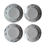 Assiettes plates motif art déco ensemble de 4