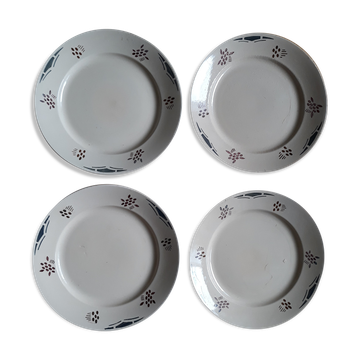 Flat plates art deco pattern set of 4
