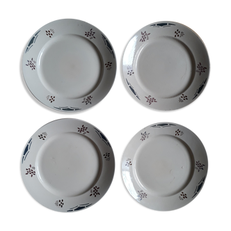 Flat plates art deco pattern set of 4