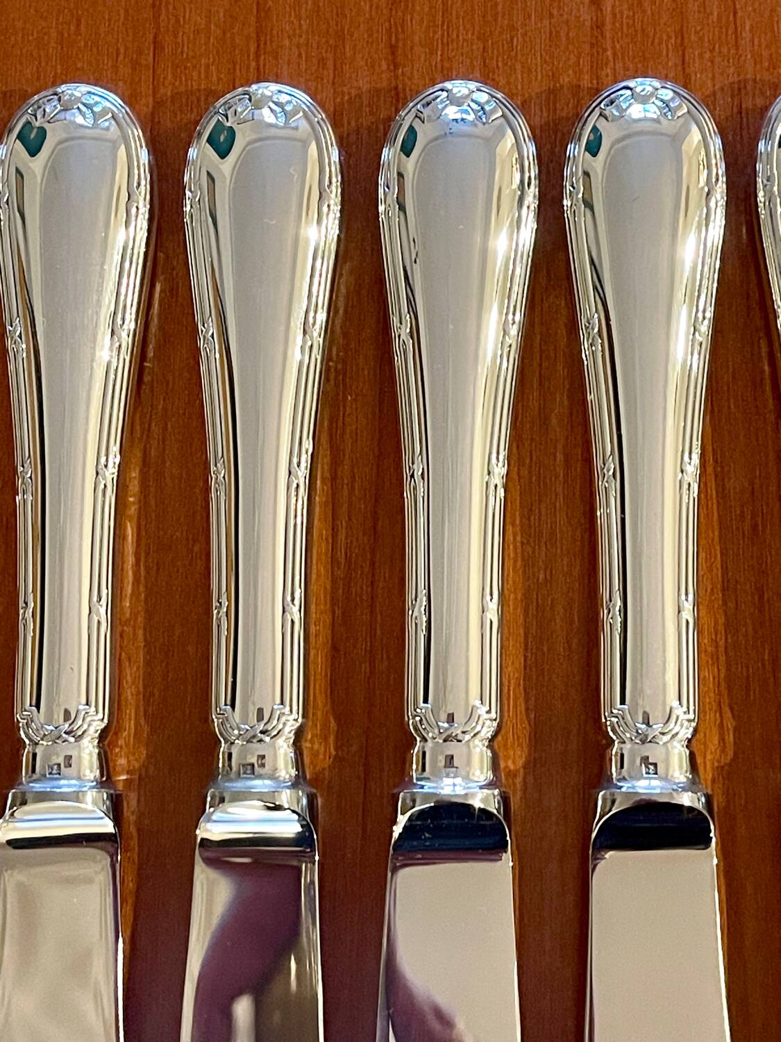 Christofle 48-piece flatware ribbon set, near mint condition