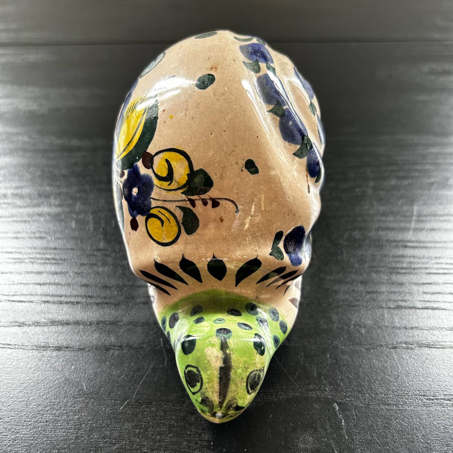 Painted stoneware snail
