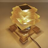 Art Deco Lamp by Maison Desny, Chrome Glass