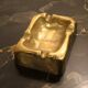 Brutalist bronze ashtray, Lauterbach, France, 1950s