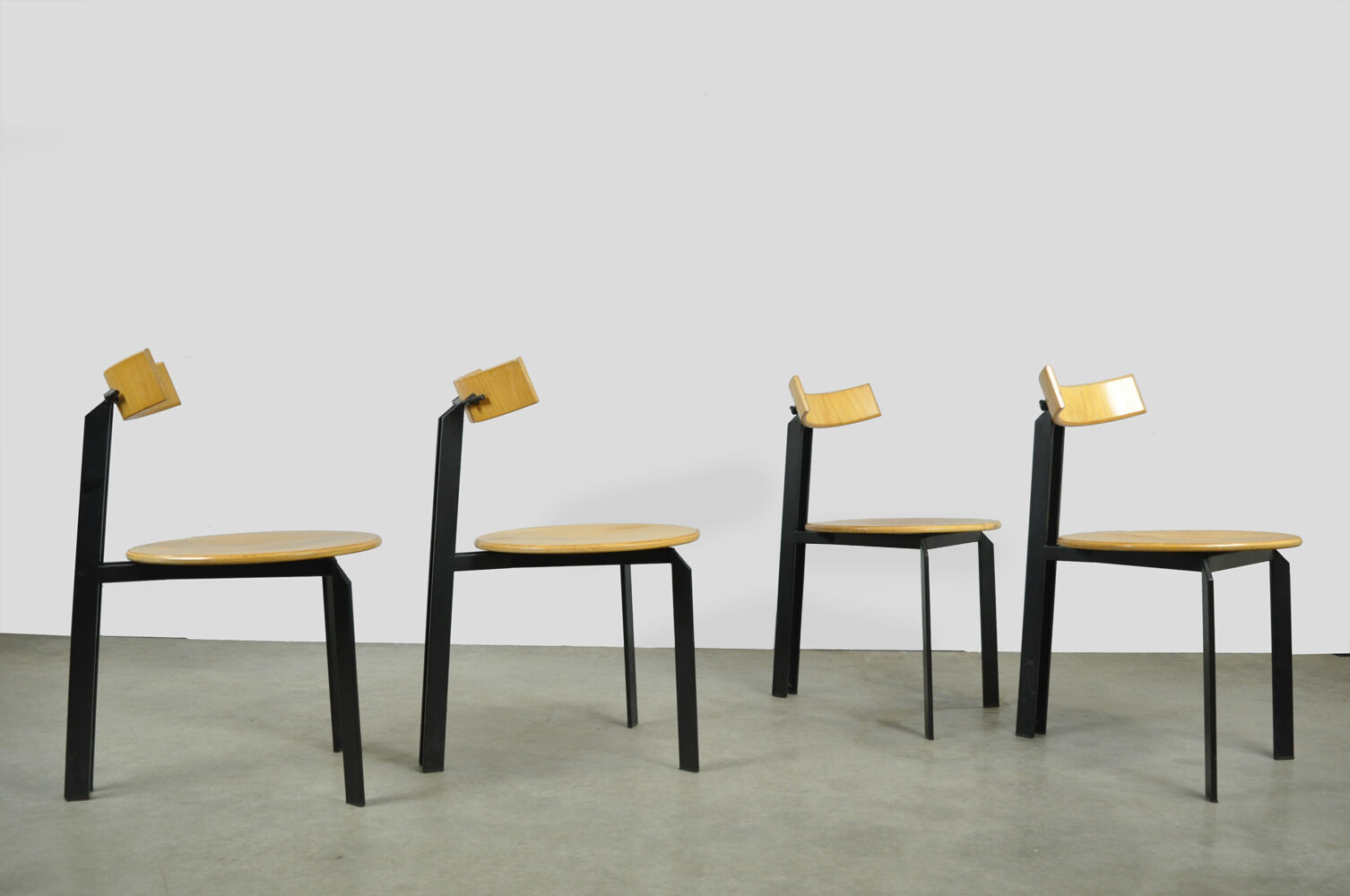 Dutch post modern dining chairs, harvink, 1980s