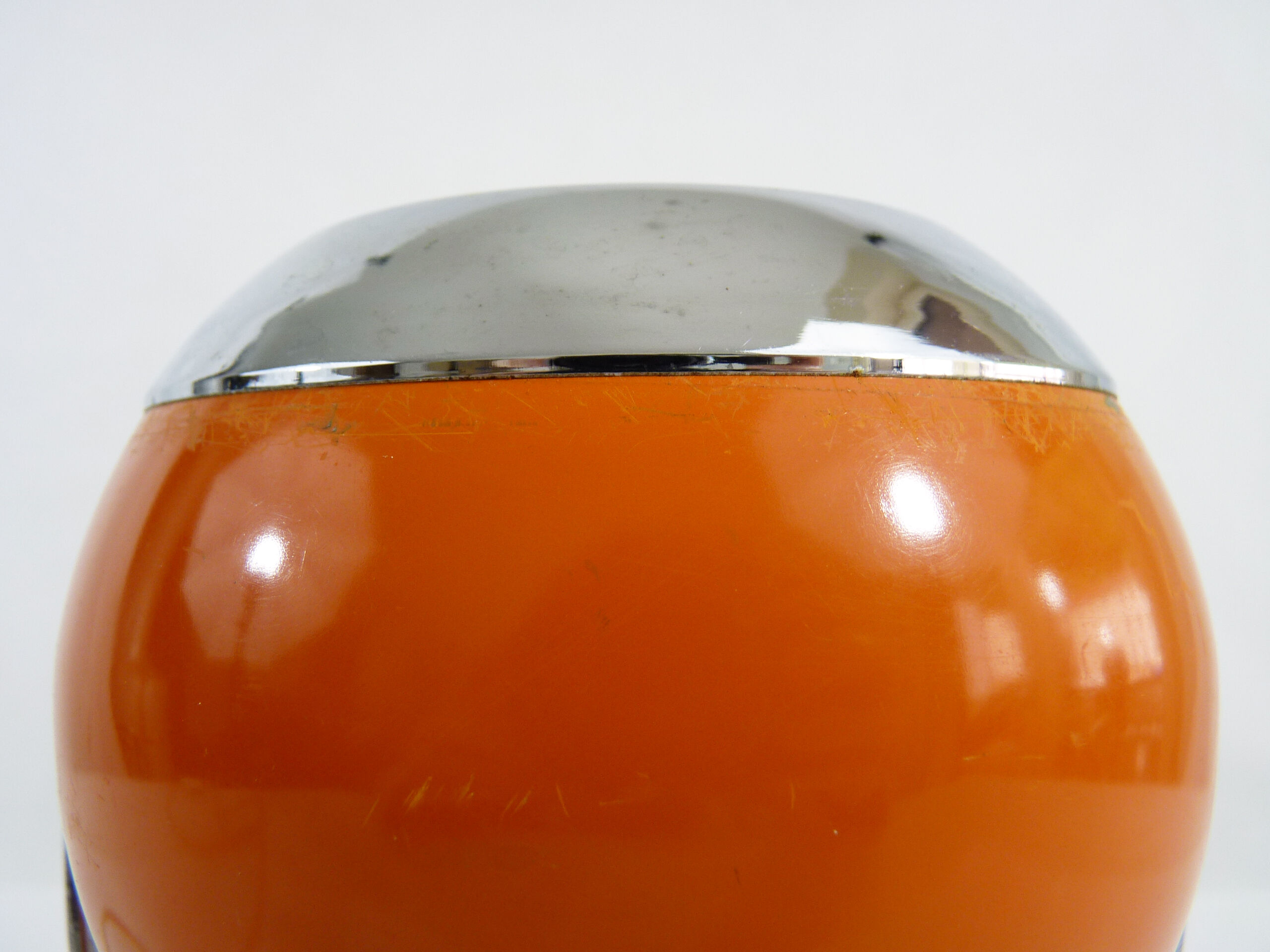 Lampe de bureau vintage eyeball orange, globe orientable. Année 60 70