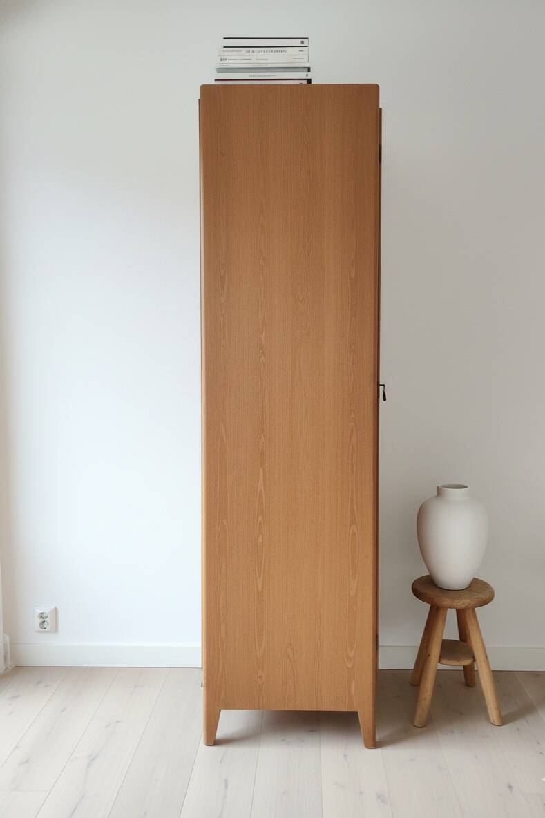 Armoire Parisienne Vintage Rénovée – Bois Brut – Années 50