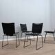 Chaises empilables en cuir par Toyoda Hiroyuki pour ICF années 1980, lot de 4