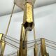 Vintage Italian brass and perspex chandelier by Zeroquattro from 70s
