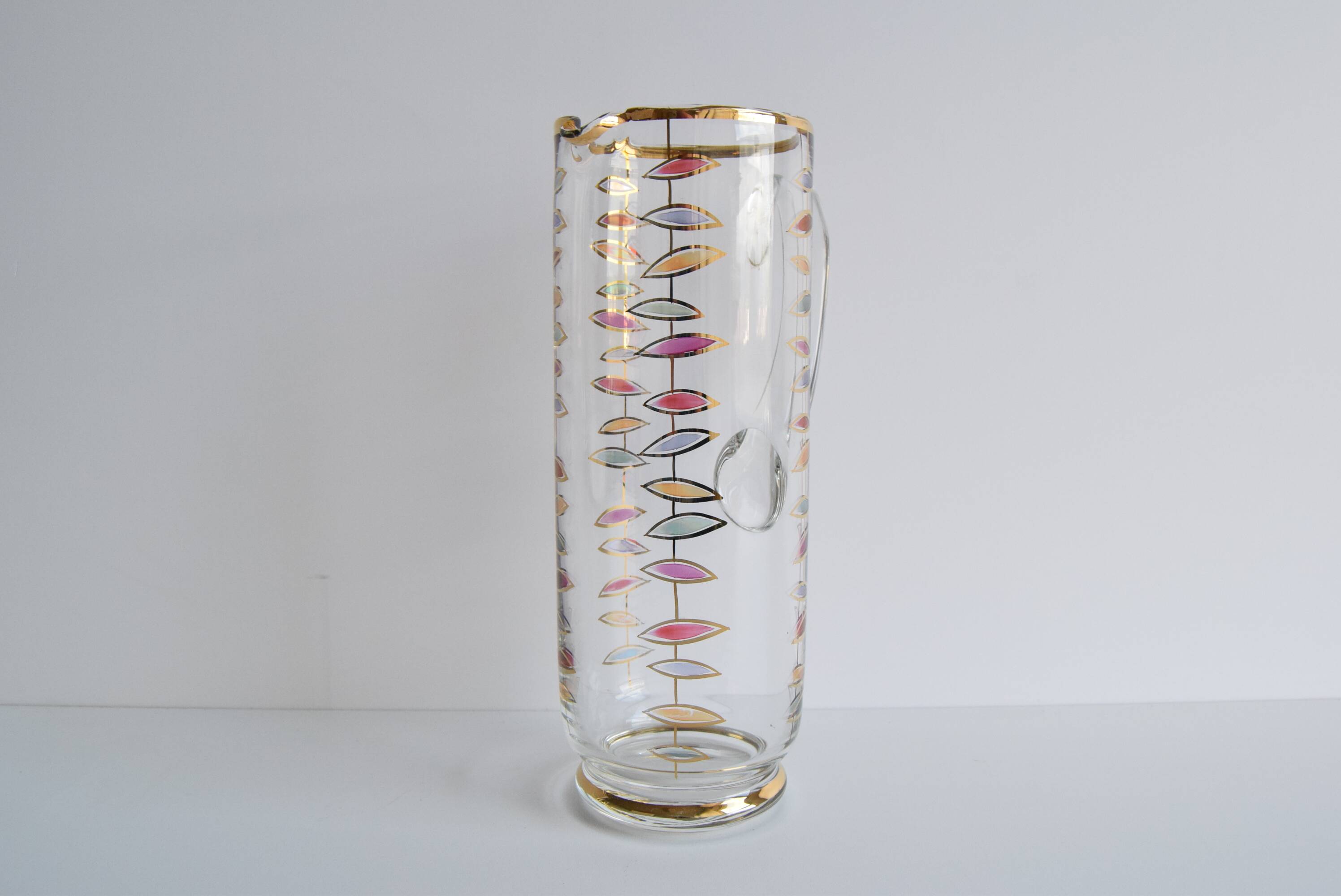 Vintage glass jug, Bohemia Glass, 1960's.