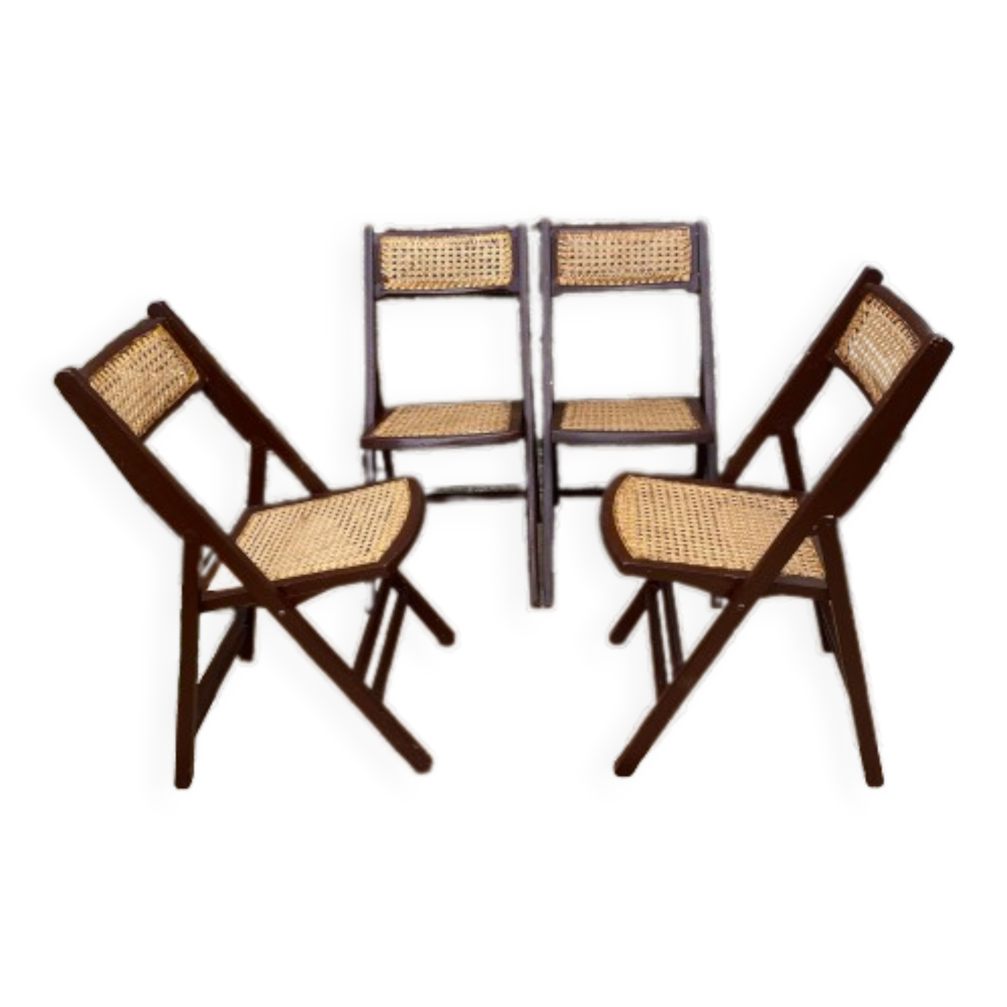 Vintage folding chairs wood and canning