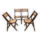 Vintage folding chairs wood and canning