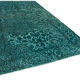 Handmade turkish unique 1980s turquoise wool carpet