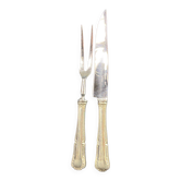 Cutting service in silver-plated metal signed Saint Médard, violin fillet model