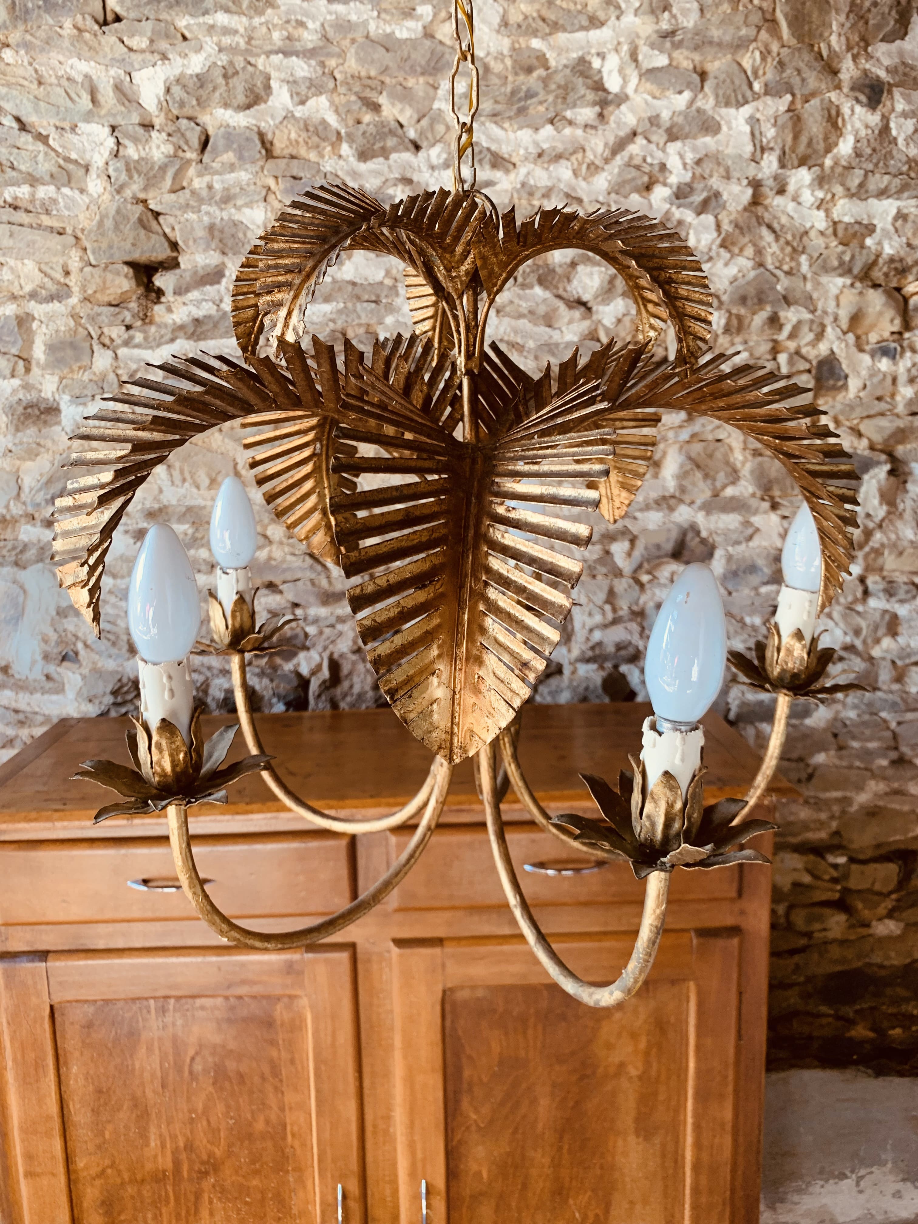 Palm type chandelier by Hans Kogl