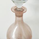 Frosted pale pink glass carafe 29 cm