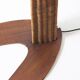 Italian wood arc floor lamp in rattan, 1970s
