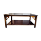 table basse double plateau bois et verre