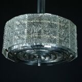 Vintage Kinkeldey Crystal Glass and chrome Chandelier. Germany 1960s