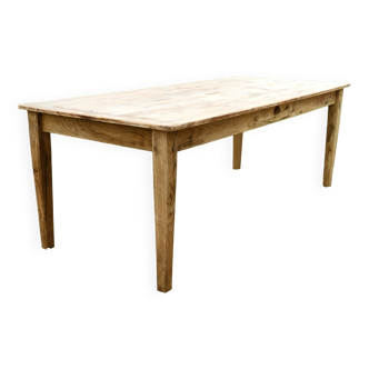 Farmhouse table in solid oak and pine, raw, washed, 212x93