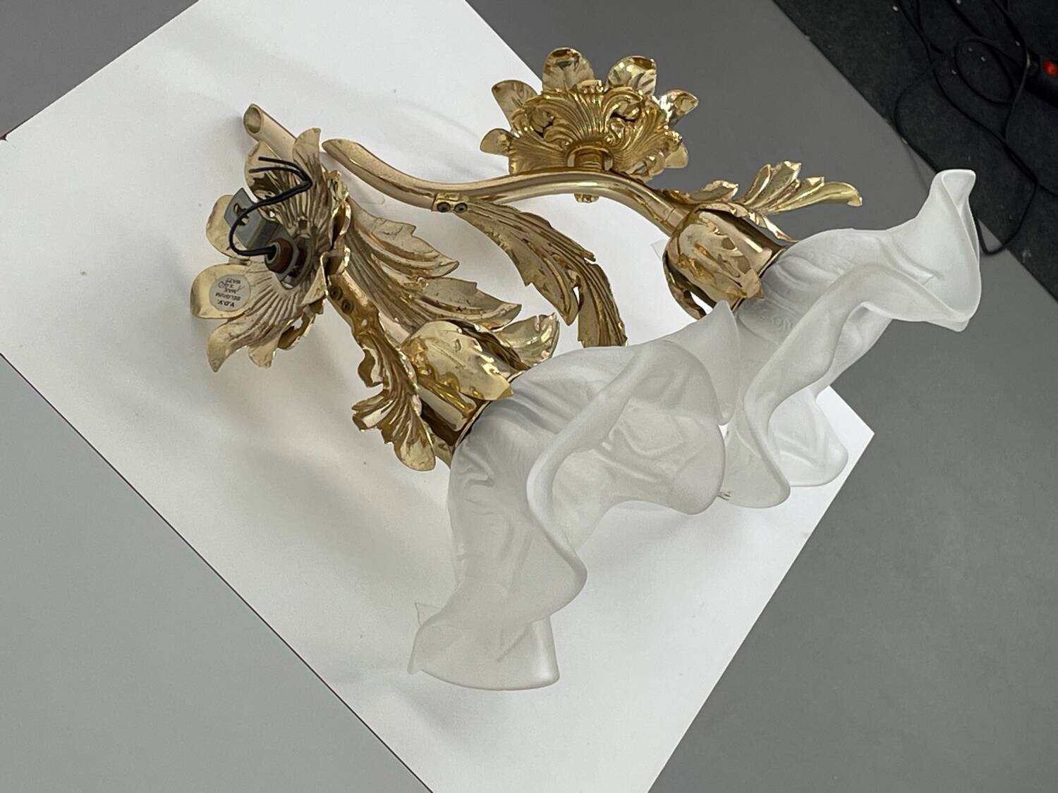 Pair of vintage golden wall lights