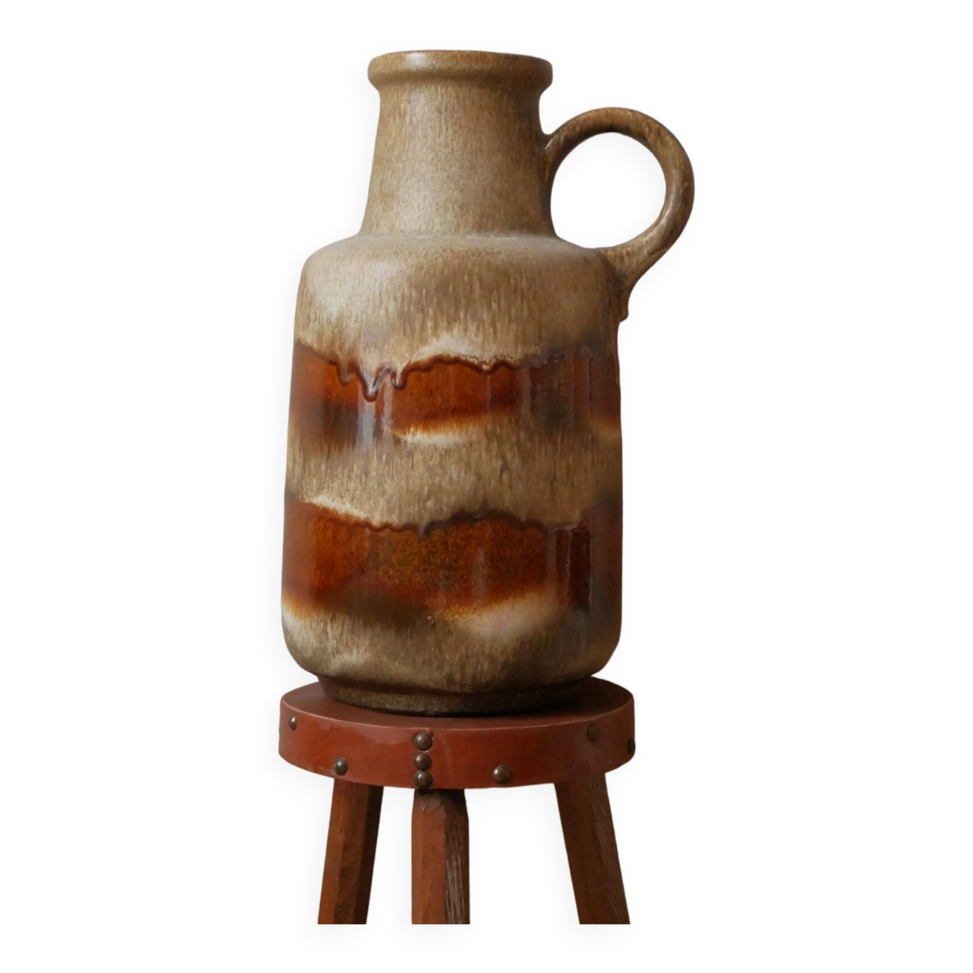 German ceramic floor vase west germany scandinavian decoration