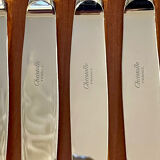 Christofle crossed ribbons, cutlery set for 6 people in new condition, 24 pieces.