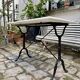 Bistro table in grey marble and black cast iron 100 x 60 cm