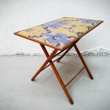Folding table bamboo and fabric