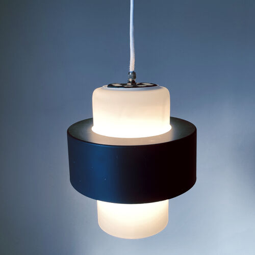 Philips suspension by Louis Kalff. Opaline and metal. 1960