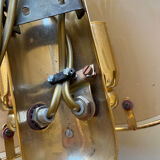 Pair of brass and smoked glass wall lights