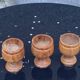 3 wooden egg cups, vintage