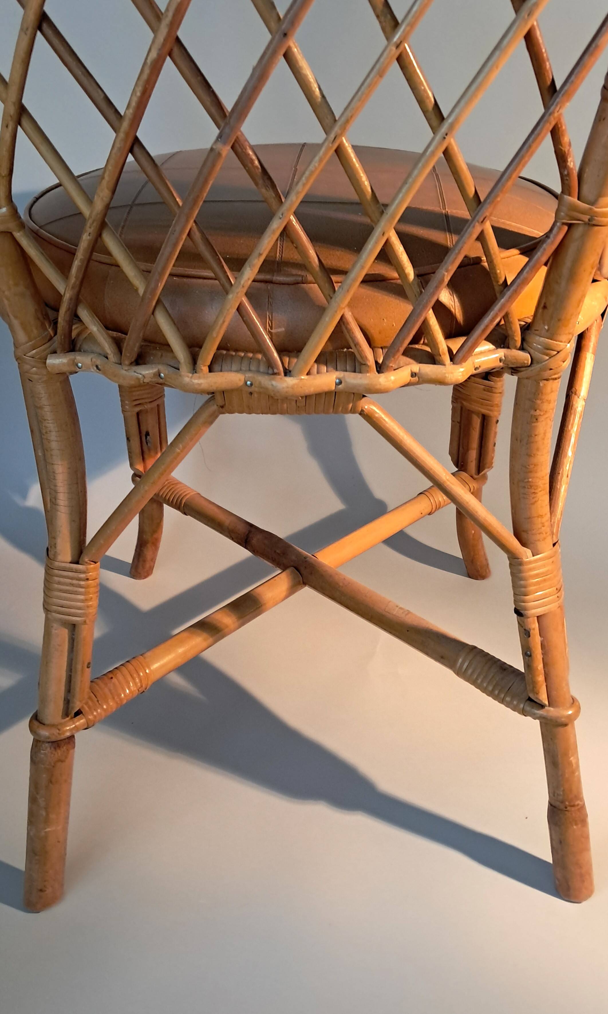 Rattan and bamboo chair 1950/1960.