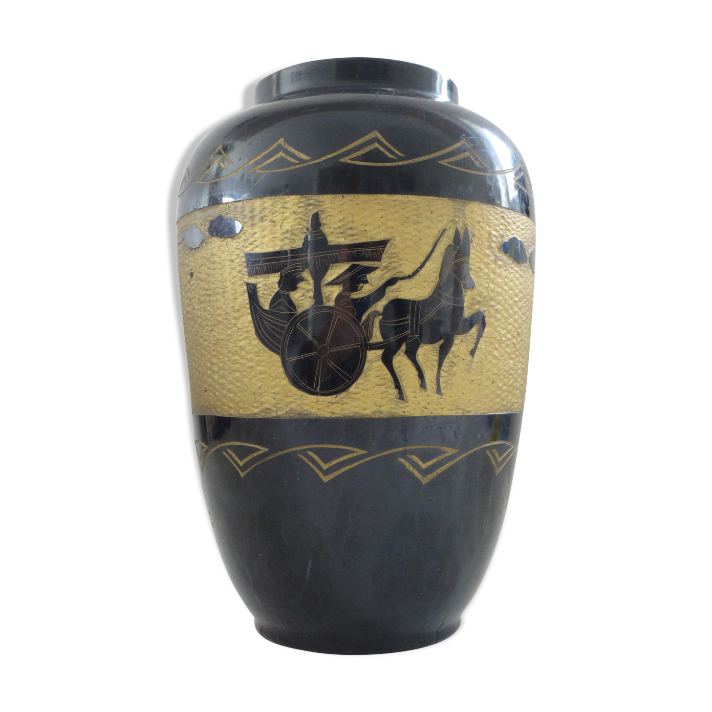 Former Vietnam 25cm horse art deco hairvase 1930