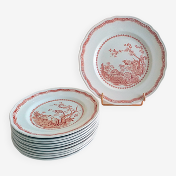 Suite de 11 assiettes en porcelaine anglaise Furnivals Quail