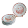 Suite de 11 assiettes en porcelaine anglaise Furnivals Quail