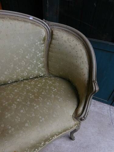 LOUIS XV 2-SEATER SOFA GREEN GREY