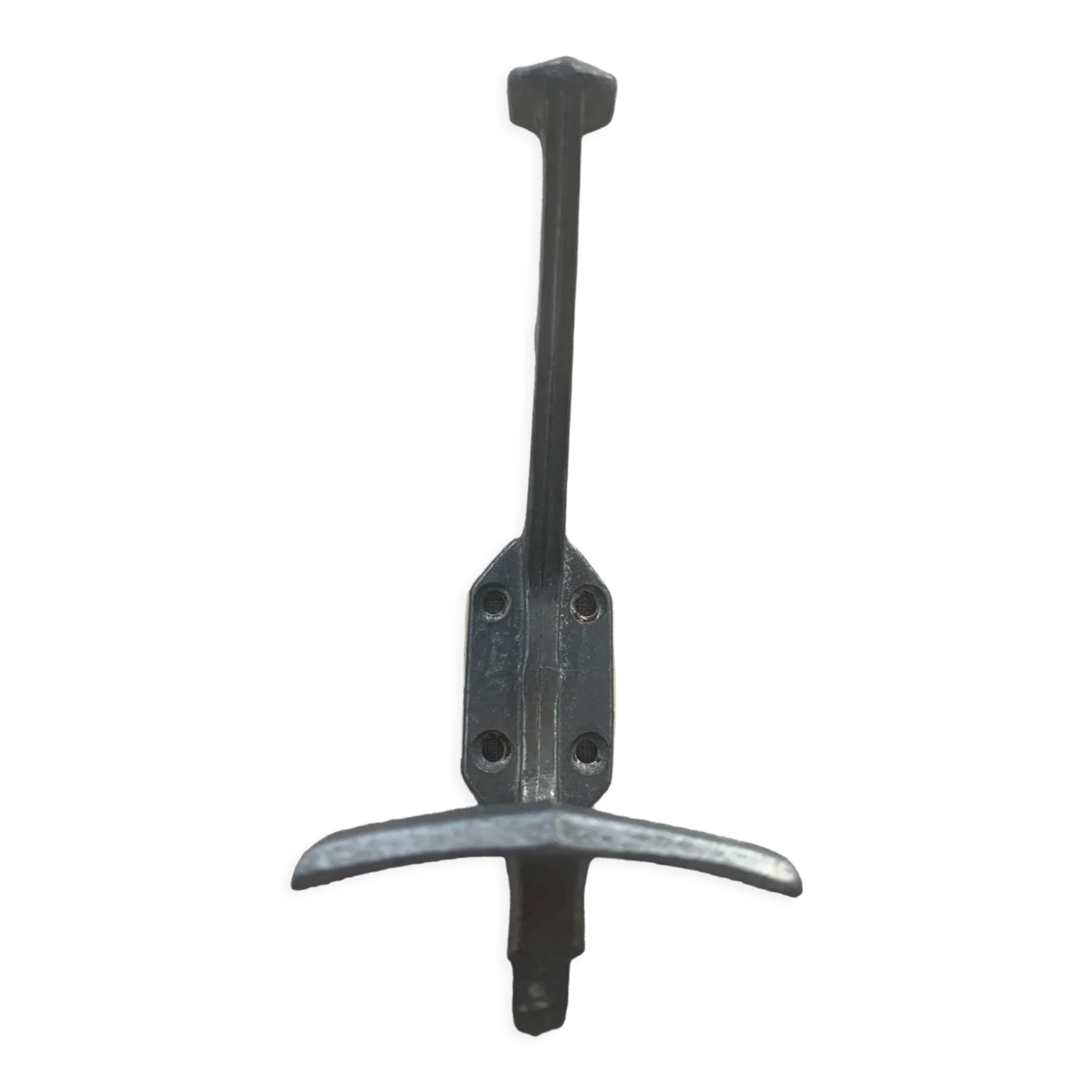 Wall coat rack in old art deco metal