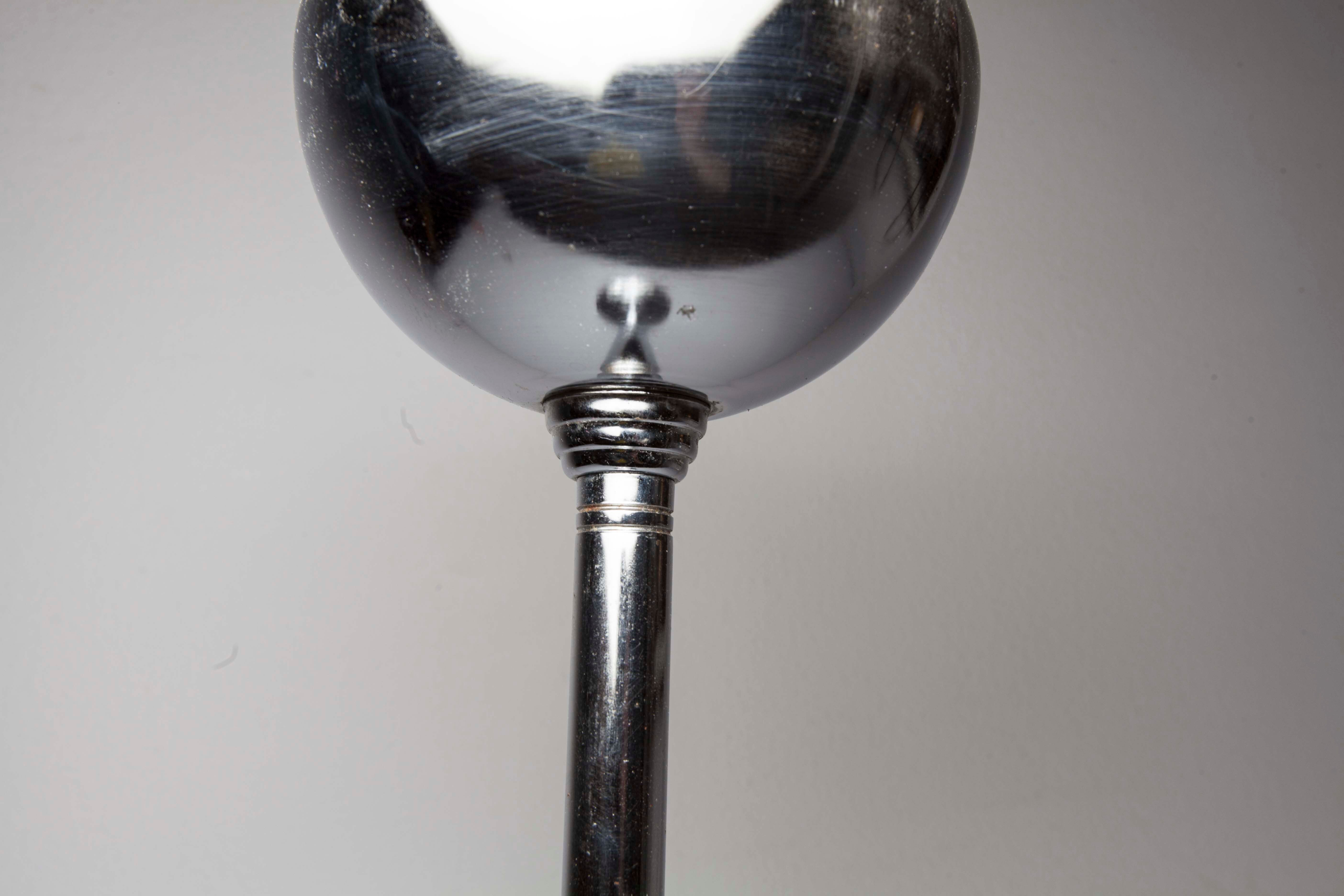 Ashtray on foot art deco chrome