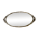 Bevelled oval mirror, richly crafted Art Deco wrought iron.