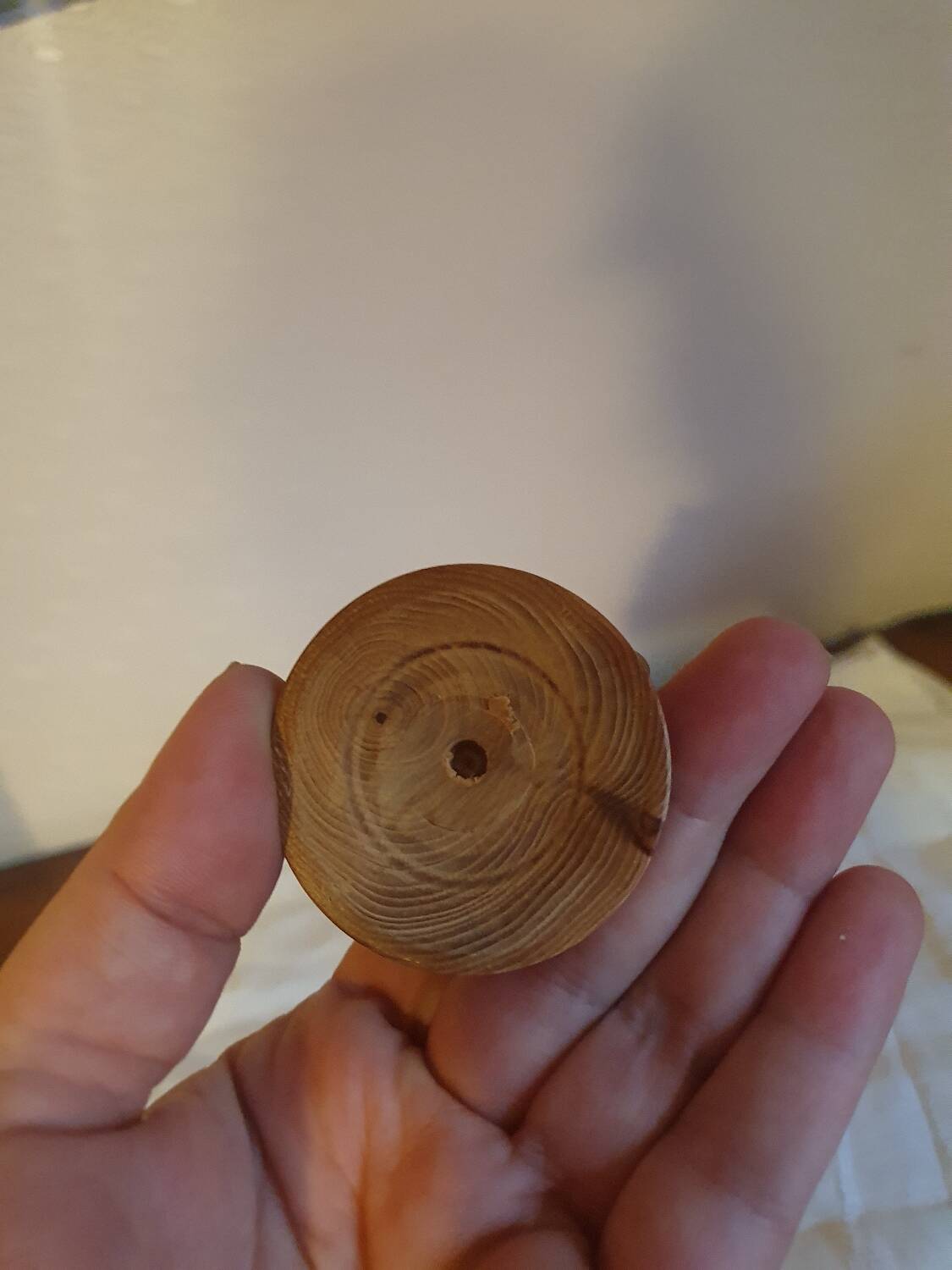 Vintage turned wooden candle holder