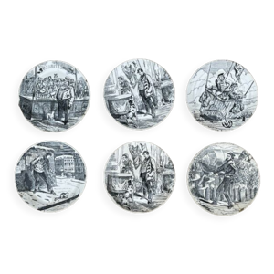6 assiettes en porcelaine de Creil