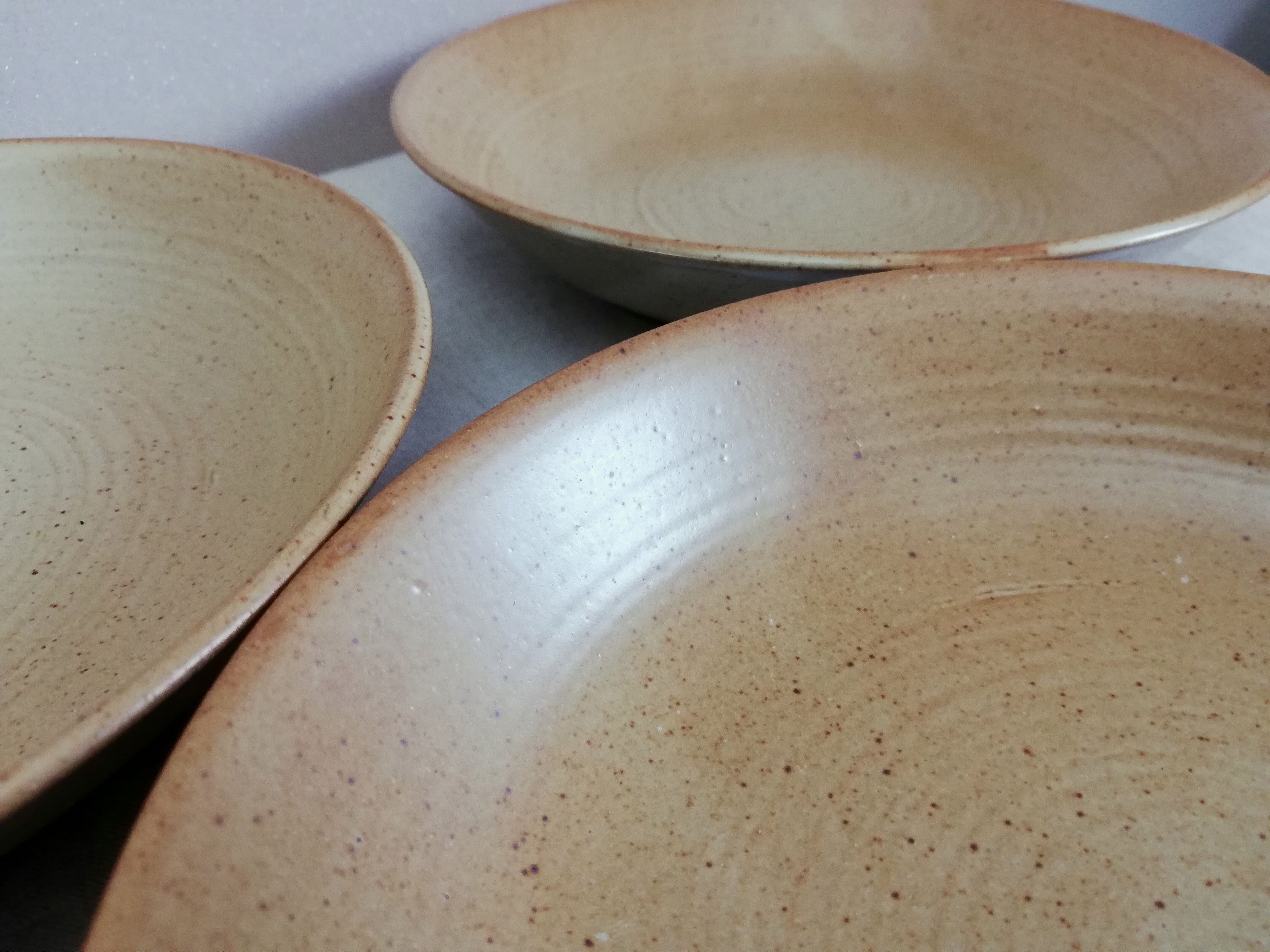 Series of 11 hollow plates Grès Village CNP