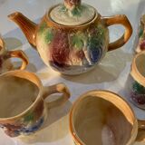 Vintage earthenware teapot and cup set