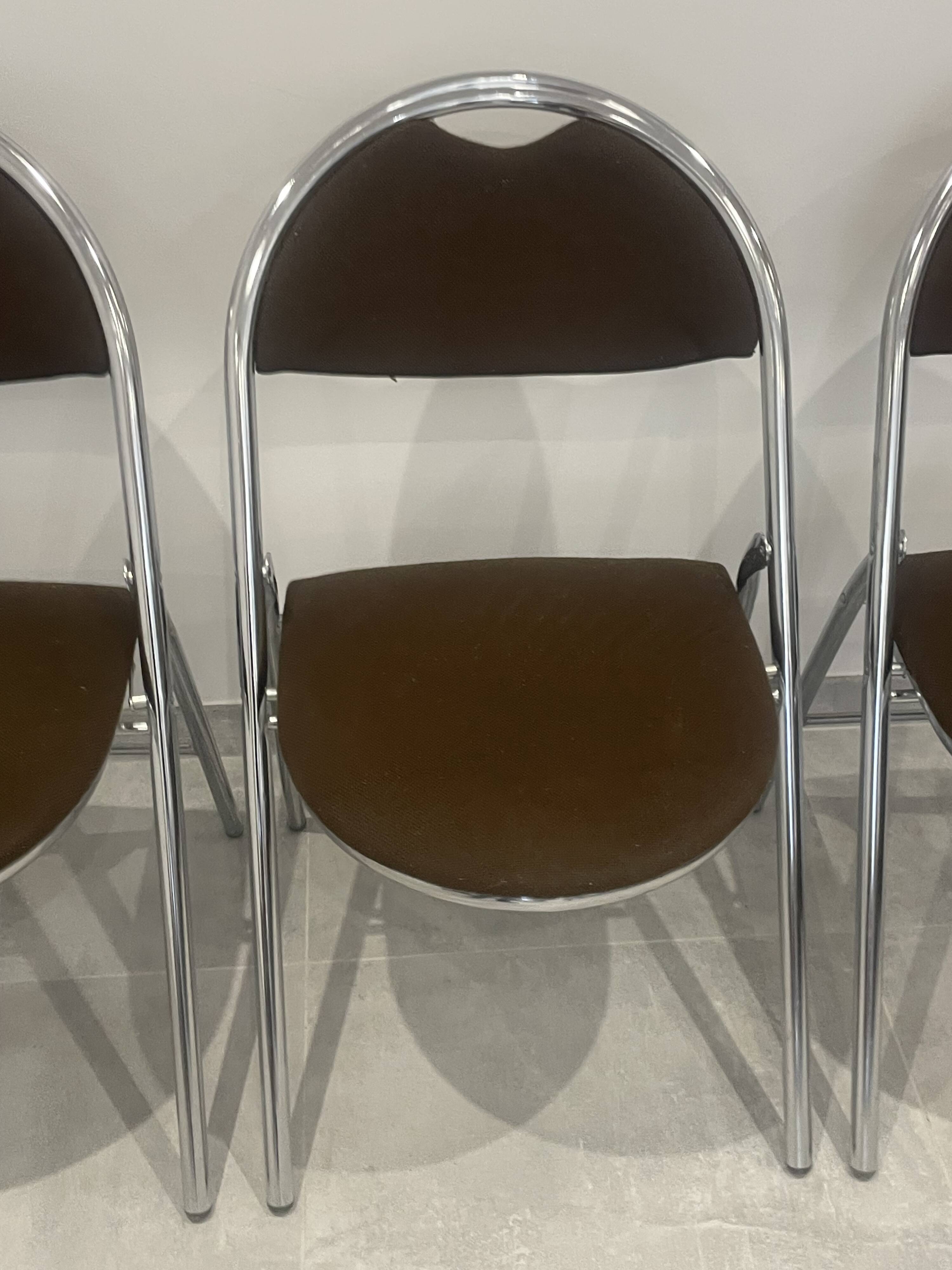 Set of 4 folding chairs in Trigano Hestia fabric