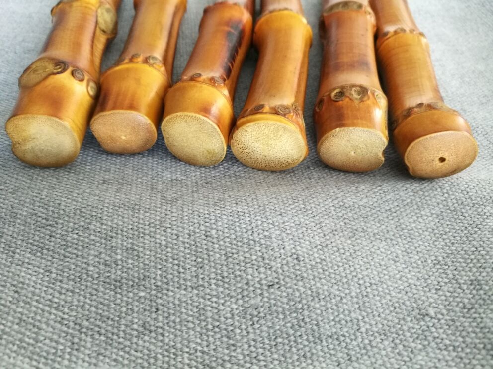 6 antique bamboo handle knives